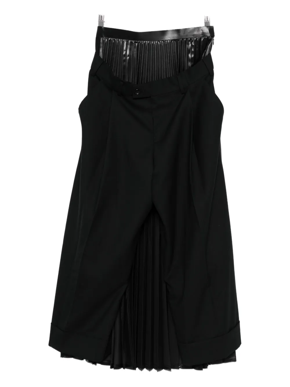 Junya Watanabe Pleated Wool Trousers In Black
