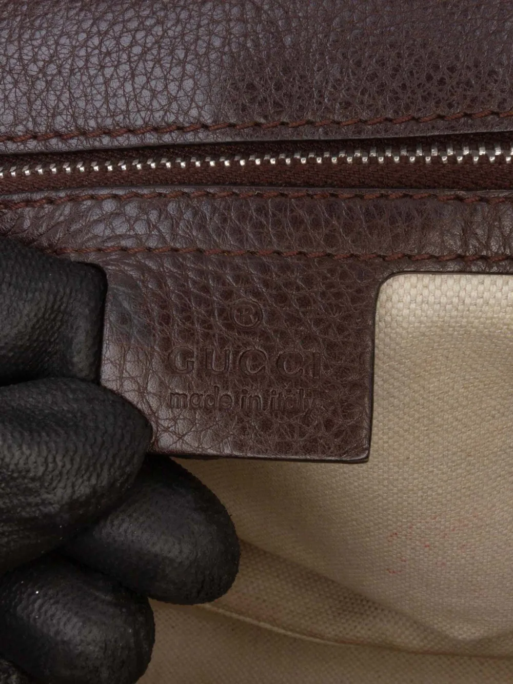 Pre-owned Gucci 2016-2025 Medium Gg Canvas Bamboo Top Handle Bag Satchel In Brown