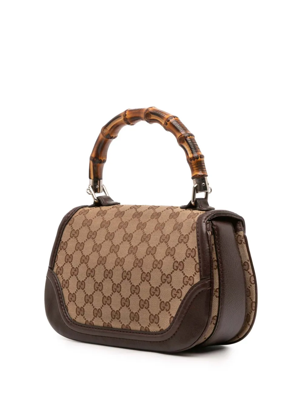Gucci Pre-Owned 2016-2025 Medium GG Canvas Bamboo Top Handle Bag satchel | Pre-Owned | Image 2