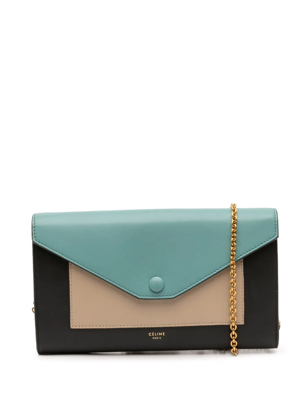 Celine Pre-Owned 2015 トリコロールレザー ポケット エンベロープ ウォレット オン チェーン ショルダーバッグ - Celine Pre-Owned 2015 トリコロールレザー ポケット エンベロープ ウォレット オン チェーン ショルダーバッグ -