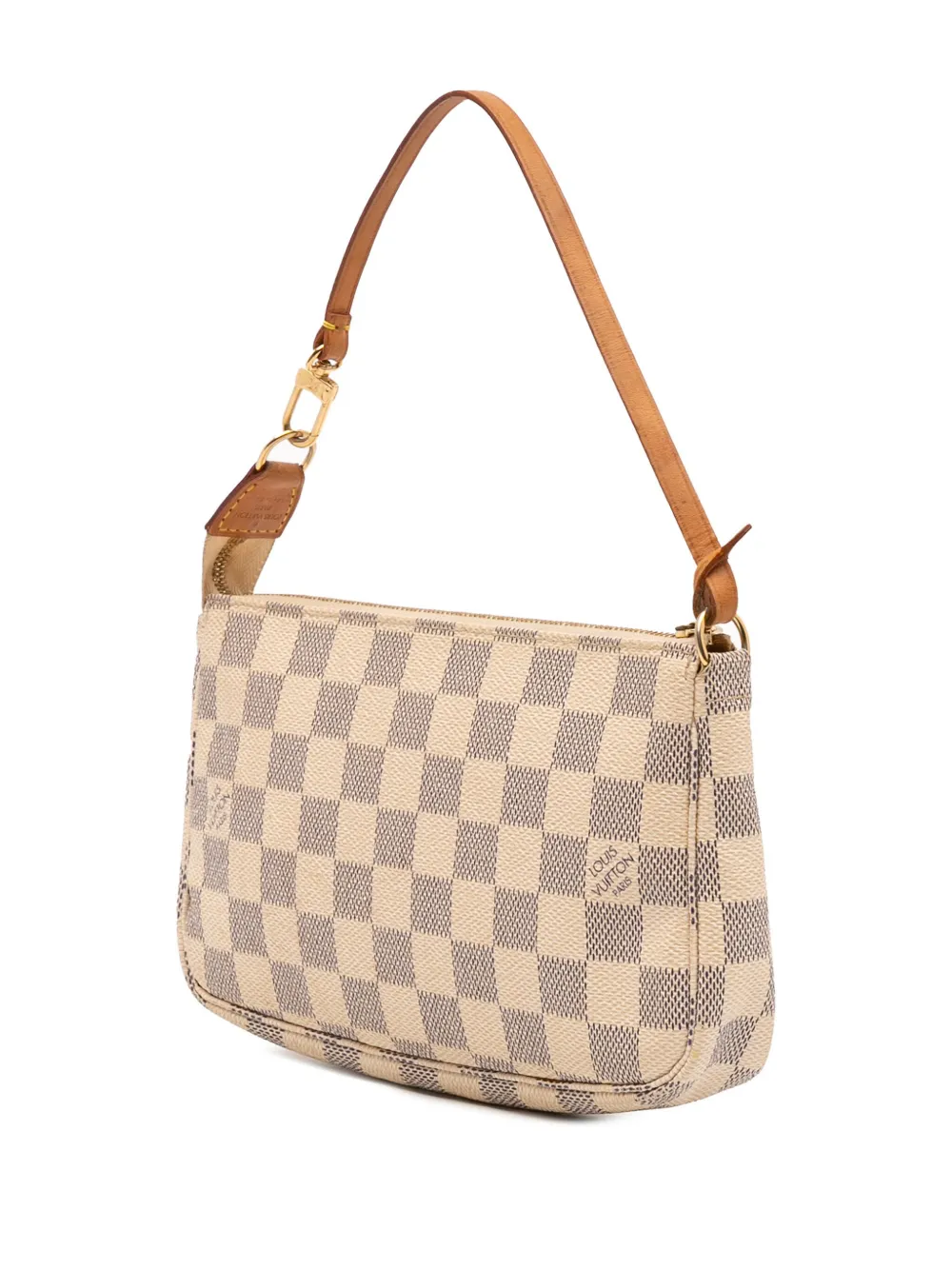 Pre-owned Louis Vuitton 2006 Damier Azur Pochette Accessoires Shoulder Bag In White