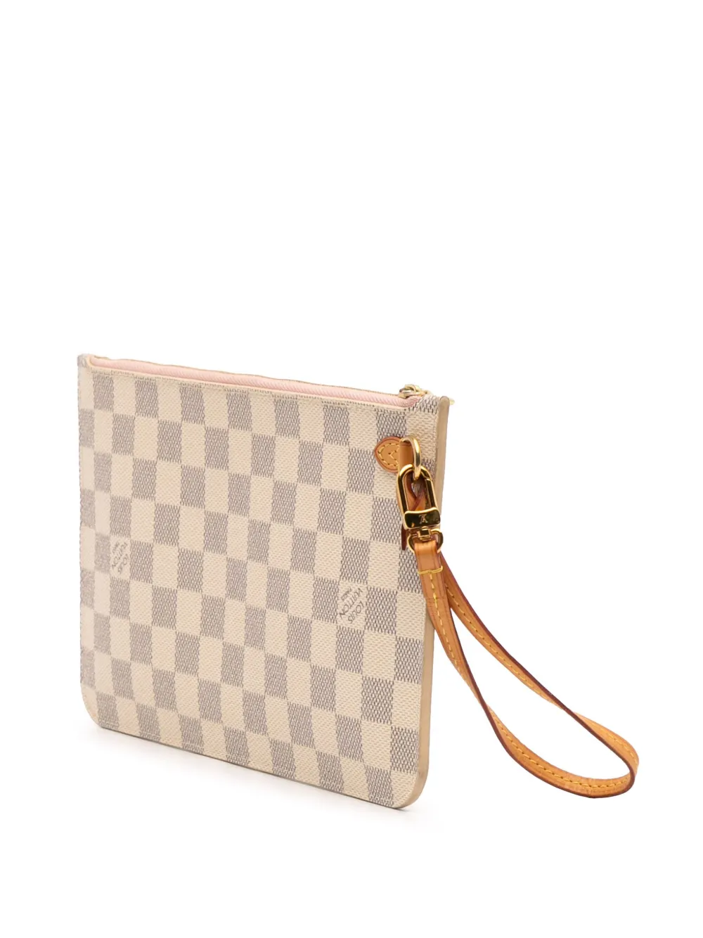 Pre-owned Louis Vuitton 2017 Damier Azur Neverfull Mm Pouch In Blue