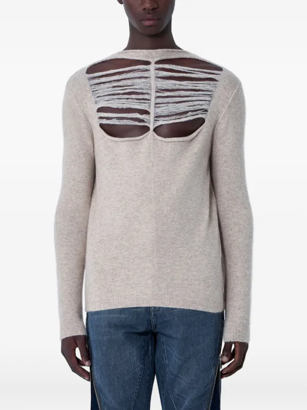 Rick Owens Distressed Sweater in Neutrals