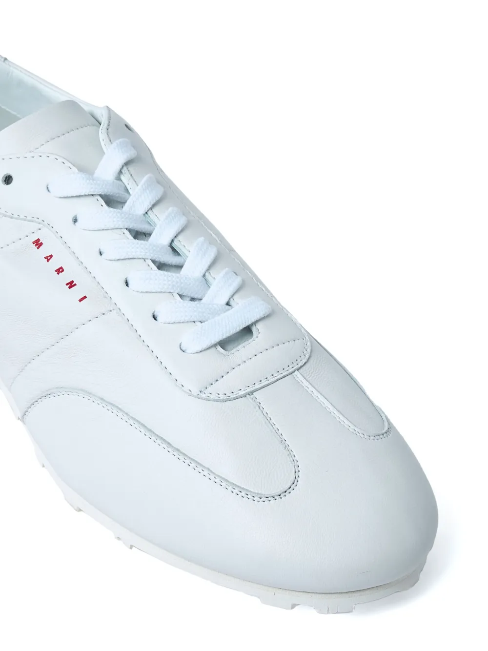 Marni Leren sneakers met vlakken Wit