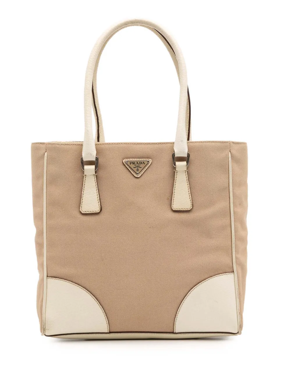 Prada Pre-Owned 2000-2013 Cinghiale Trimmed Canvas Canapa tote bag | Brown | Image 1