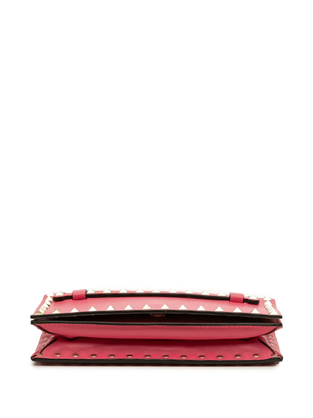 Pre-owned Valentino Garavani 2000-2017 Nappa Rockstud Wristlet Clutch Bag In Pink