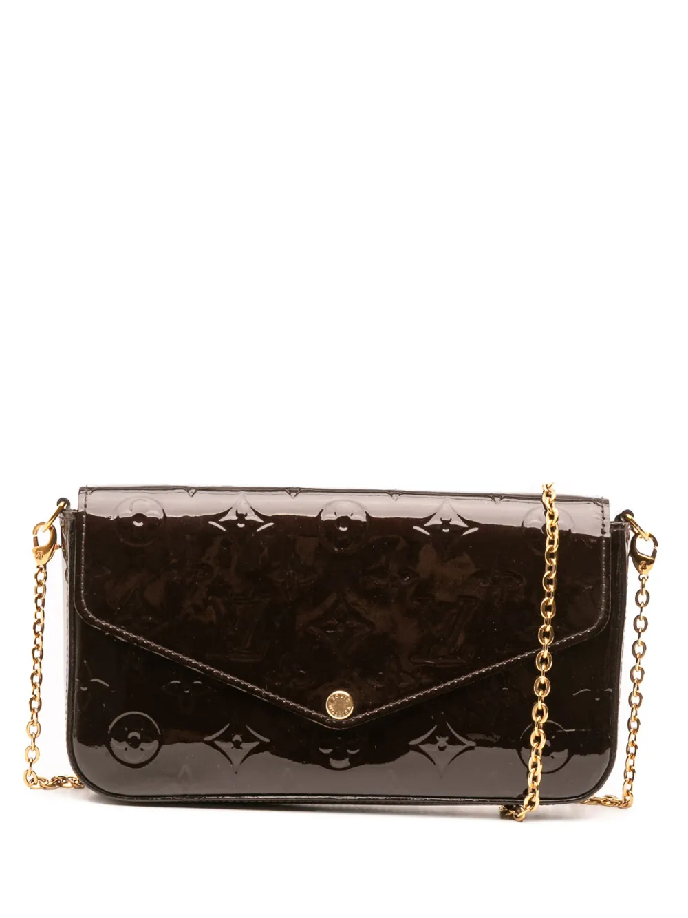 Louis Vuitton Pre-Owned 2018 モノグラム ヴェルニ ポシェット フェリーチェ ショルダーバッグ - パープル Louis Vuitton Pre-Owned 2018 モノグラム ヴェルニ ポシェット フェリーチェ ショルダーバッグ - パープル