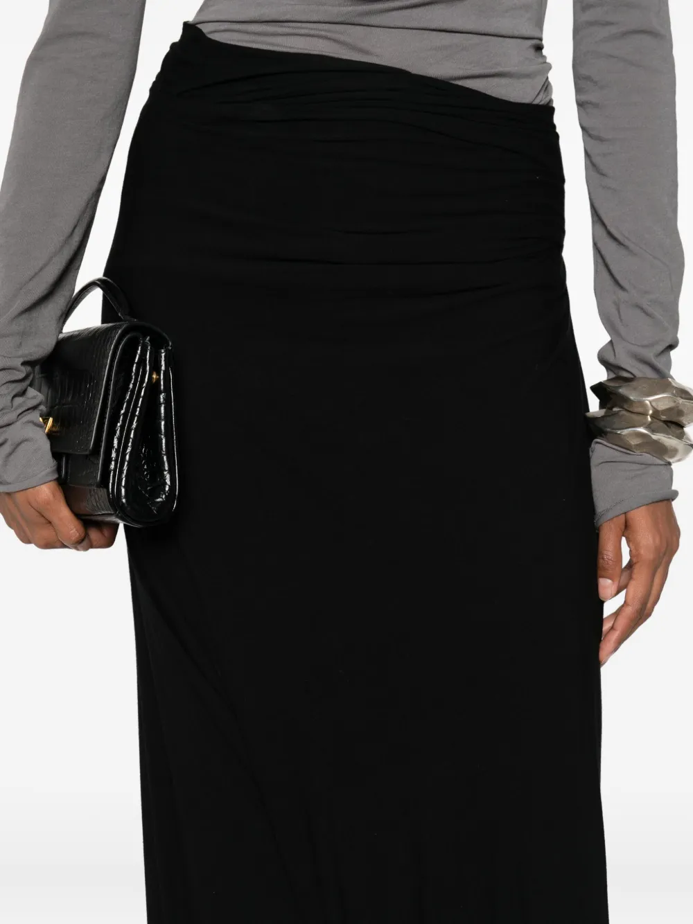 Entire Studios Asymmetric Maxi Skirt In Gray