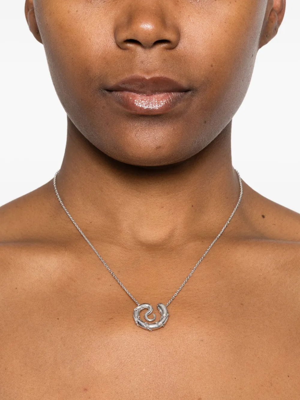  Panconesi Serpant Twisted-pendant Necklace - Silver 