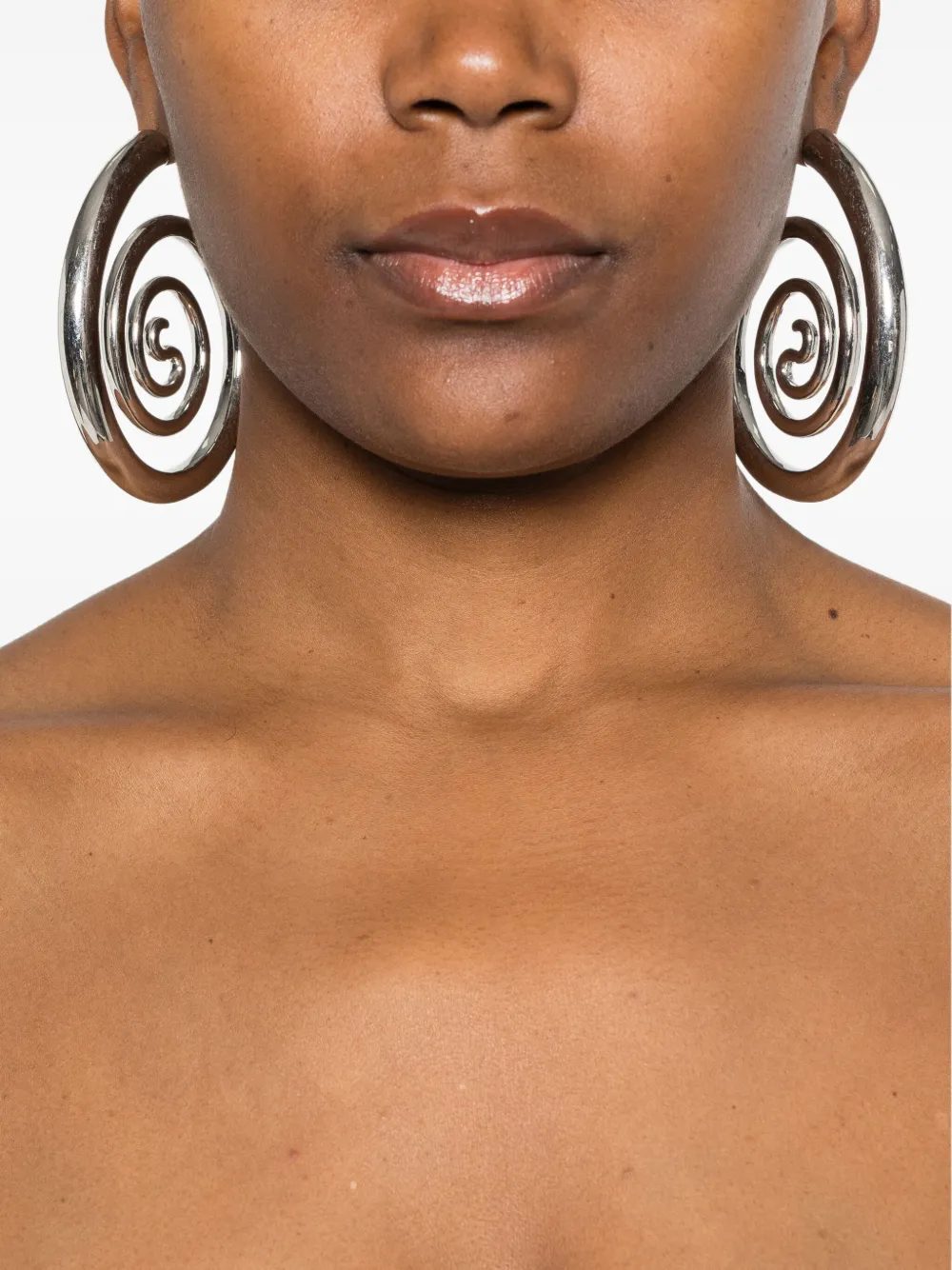 Panconesi Spiral Serpant Earrings In Silver