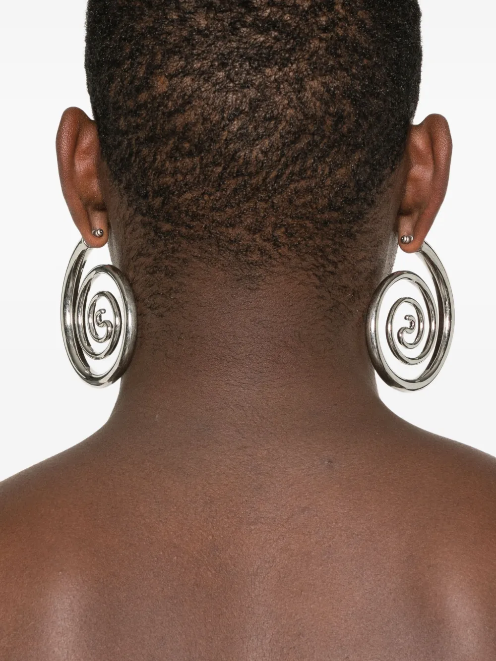 Panconesi Spiral Serpant Earrings In Silver