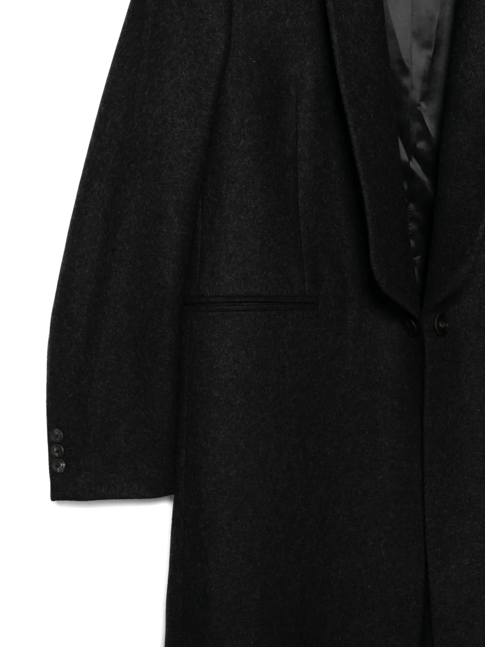 Our Legacy Long Water-repellent Wool Supper Coat In Black