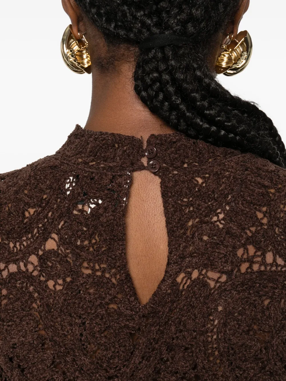 Loulou De Saison Wade Stand Collar Sweater Clothing In Brown