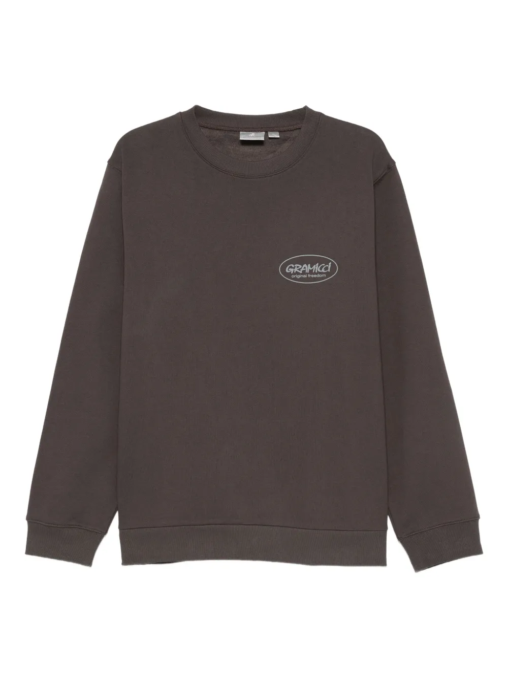 Gramicci sudadera con cuello redondo y logo estampado | marrón | Image 1