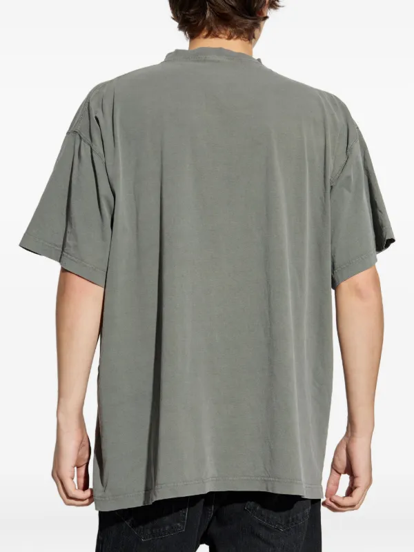 Balenciaga logo-embroidered T-shirt | Grey | FARFETCH