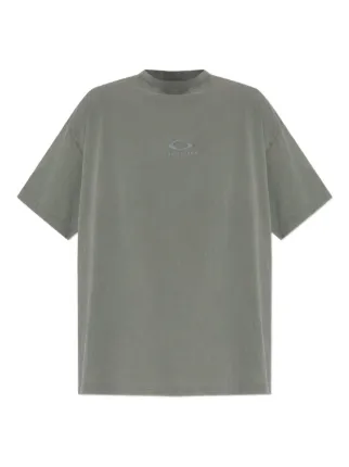 BALENCIAGA UNIFIT Tシャツ グレー 半袖 ロゴデザイン Balenciaga logo-embroidered T-shirt | Grey | FARFETCH