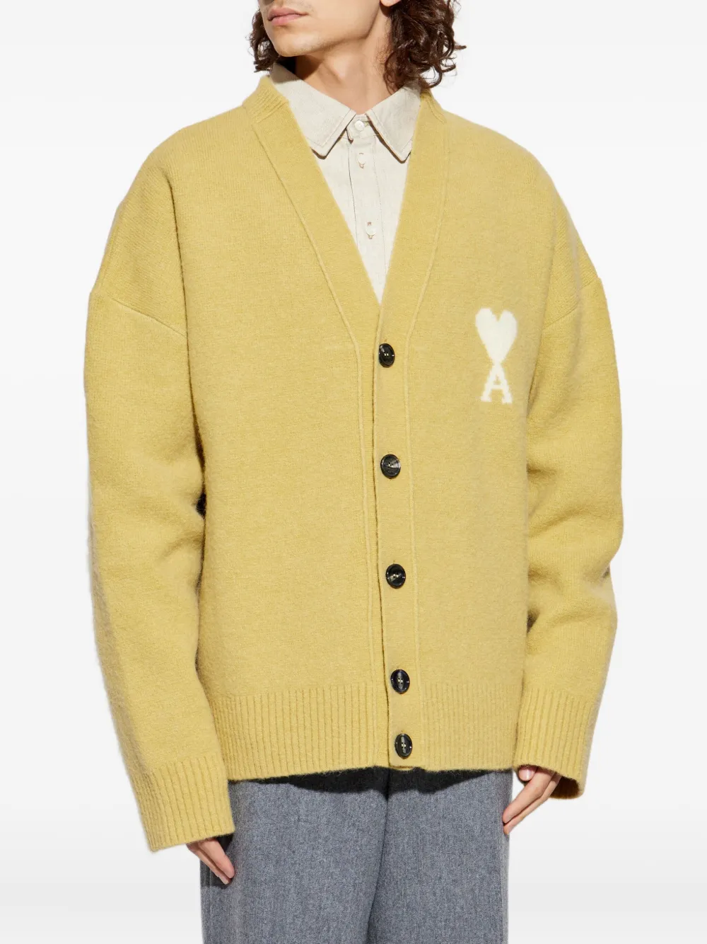 AMI Paris Vest met Ami De Coeur logo Geel