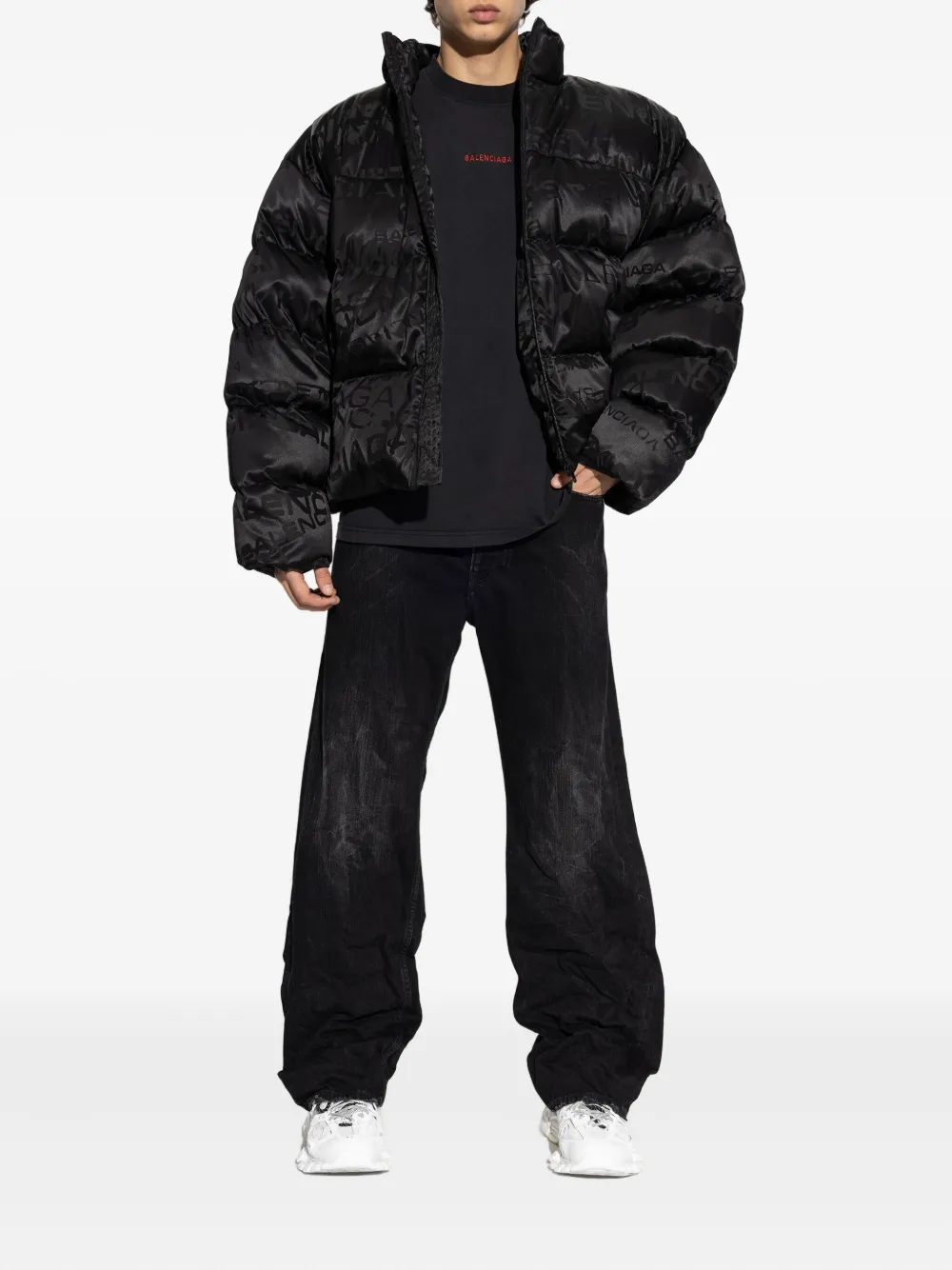 Balenciaga washed buttoned jeans - Zwart