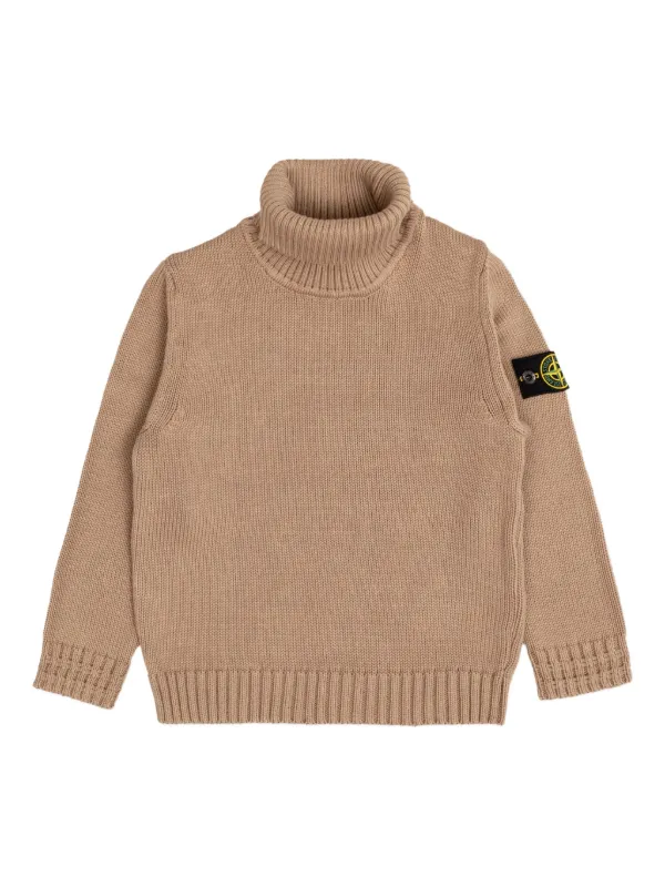 Stone Island Junior ロゴパッチ セーター | ブラウン | FARFETCH JP