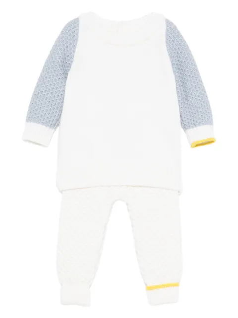 Gensami kids textured-panel knitted babygrow set