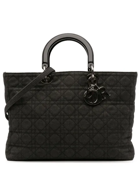 Christian Dior Pre-Owned شنطة 'ليدي ديور' جينز كبيرة جدًا بحمالة كتف 2003