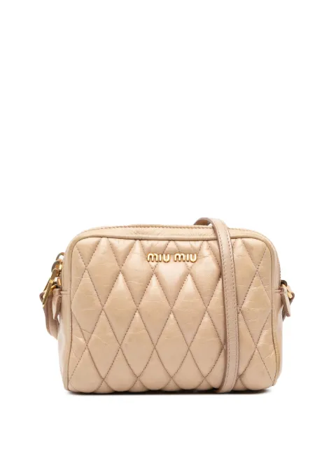 Miu Miu Pre-Owned 2010-2025 Quilted Leather Double Zip Camera Bag crossbody bag