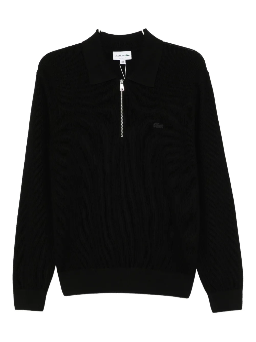 Lacoste Half-zip Polo Shirt In Black