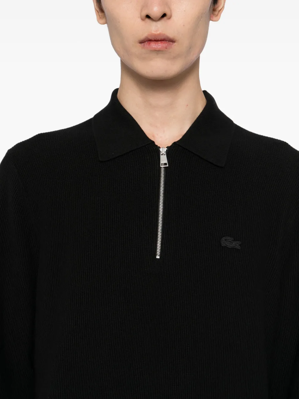 Lacoste Poloshirt met halve rits Zwart