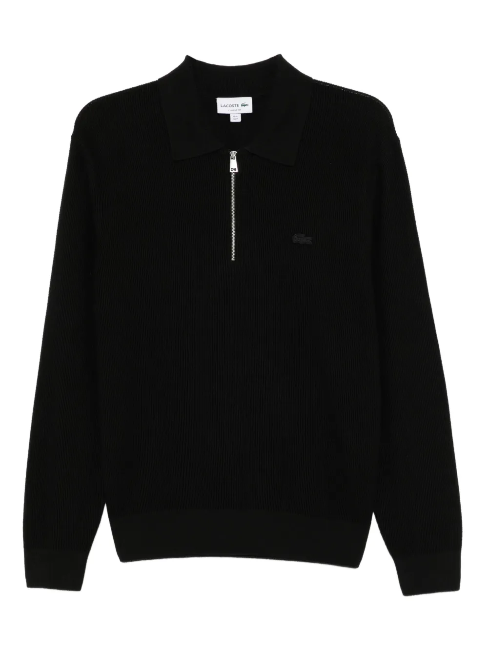 Lacoste ハーフジップ ポロシャツ - ブラック Lacoste ハーフジップ ポロシャツ - ブラック