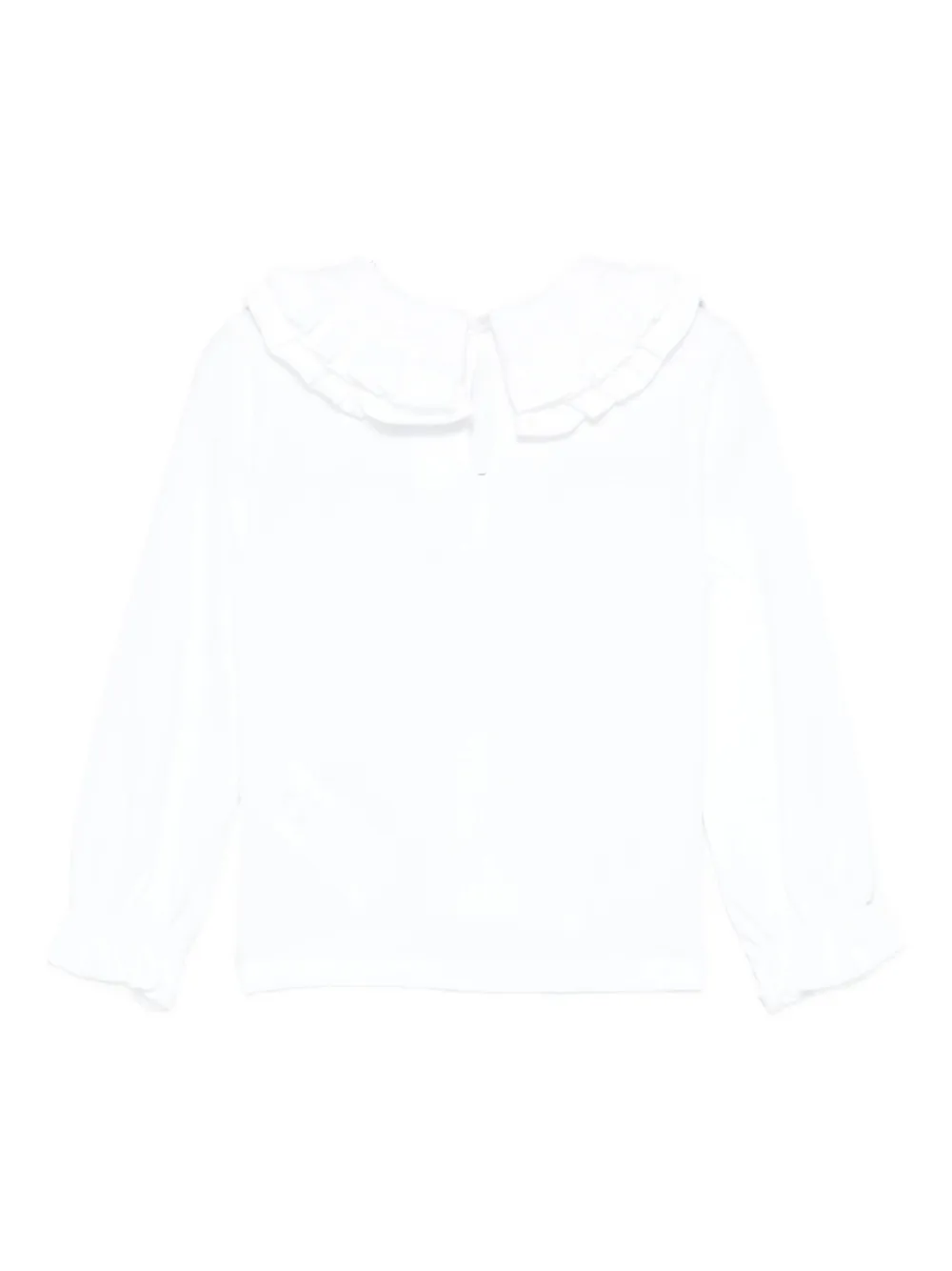 Miss Grant Kids Peter Pan collar ruffled blouse - Wit