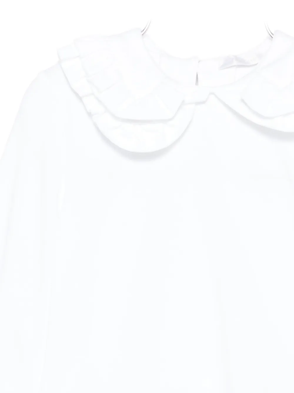 Miss Grant Peter Pan Collar Ruffled Blouse In White