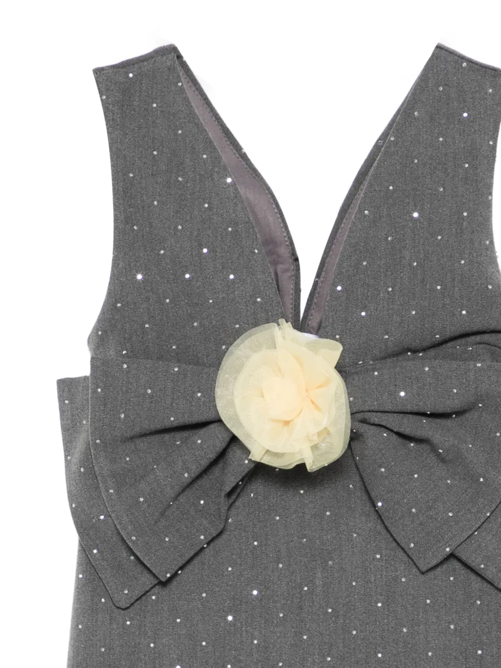 Miss Grant Kids Jurk verfraaid met strik Grijs