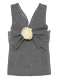 Miss Grant Kids bow-embellished dress - Grey