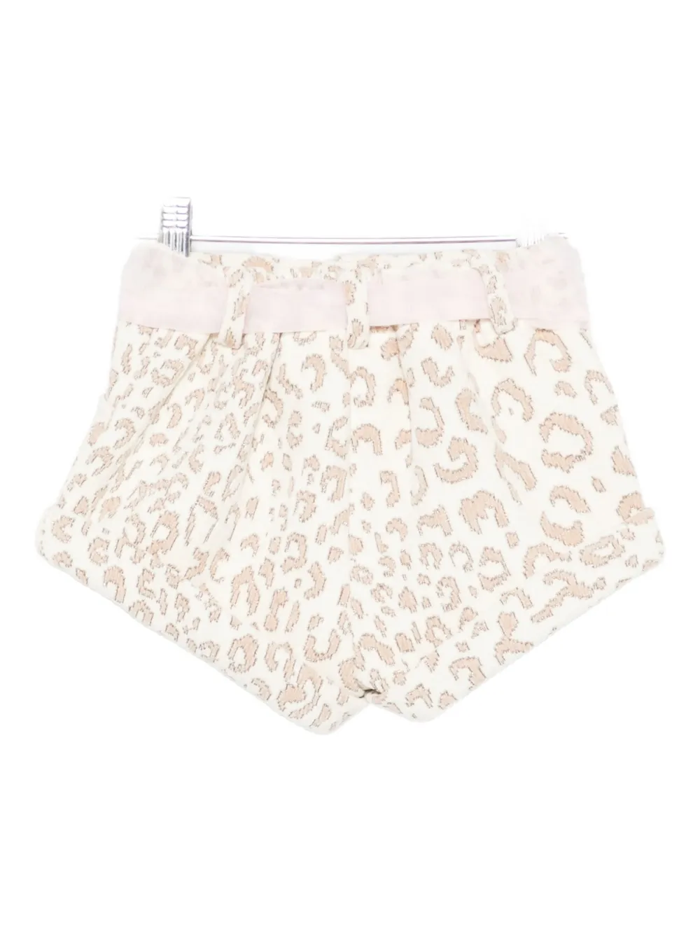 Miss Grant Kids leopard-print bow shorts - Beige