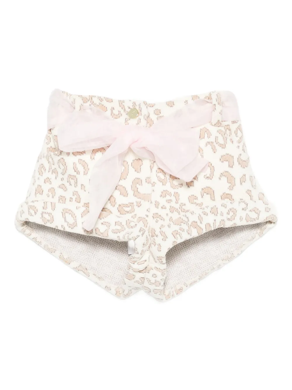 Miss Grant Kids leopard-print bow shorts | Neutrals | Image 1