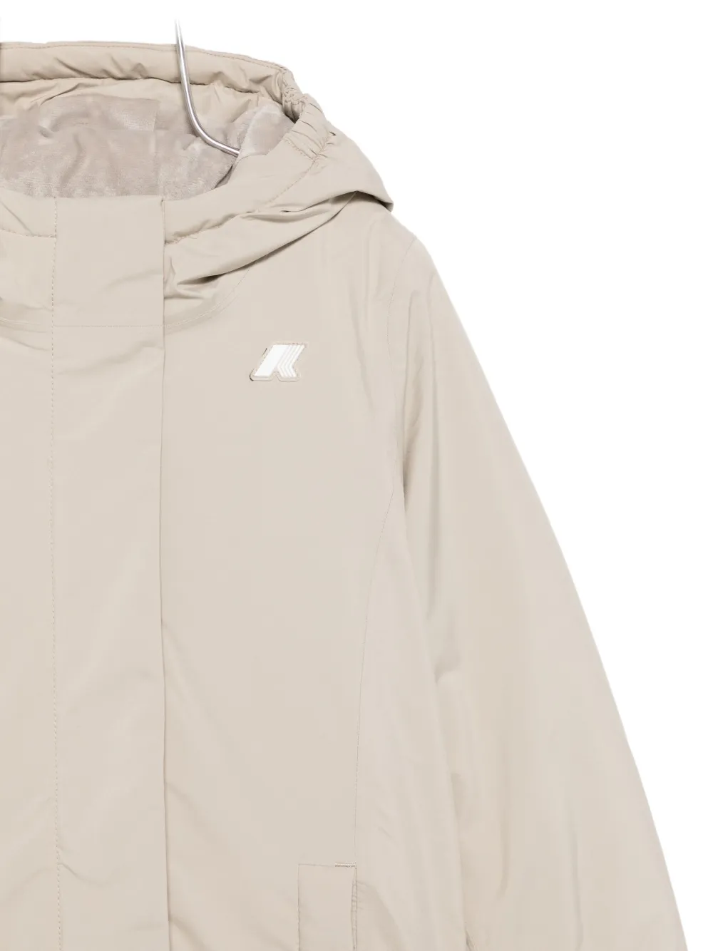 K-way Hooded Padded Coat In Neutral