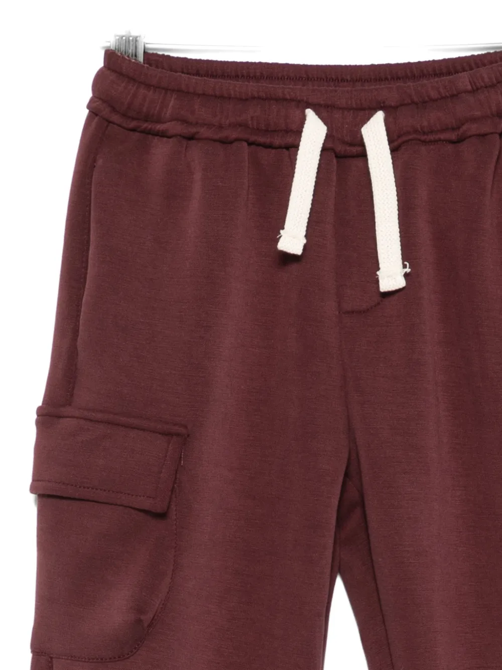 Miss Grant Cargo Pocket Drawstring Trousers In Burgundy