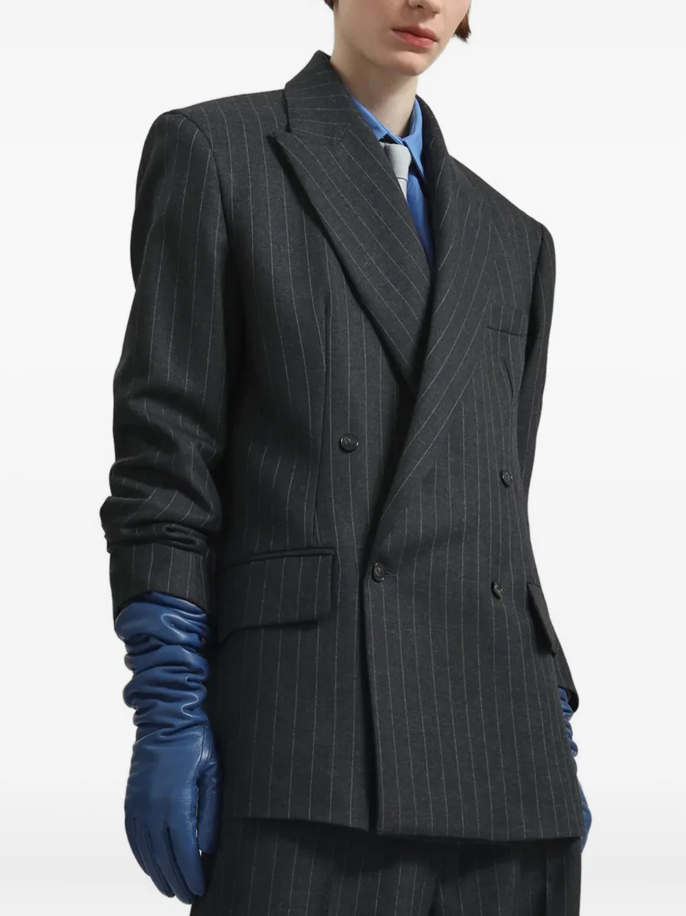 The Frankie Shop Veneto leren handschoenen - Blauw