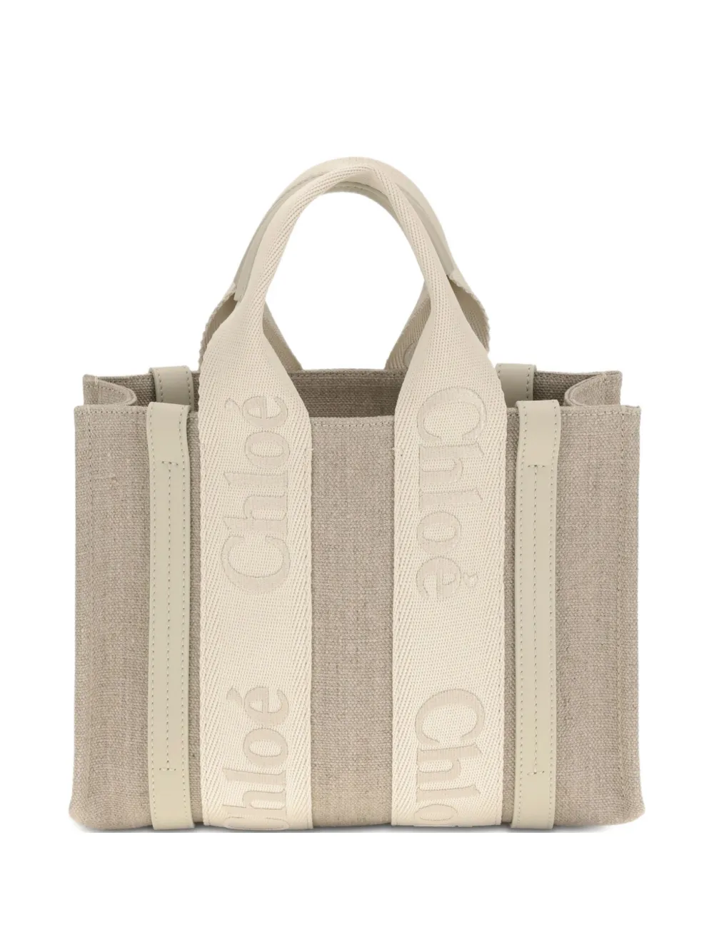 Chloé Small Woody Tote Bag In Neutral
