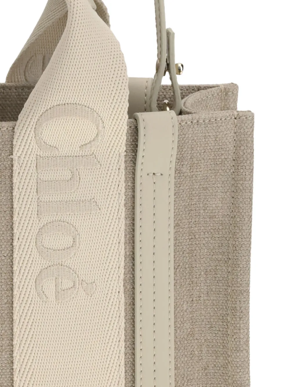 Chloé Small Woody Tote Bag In Neutral