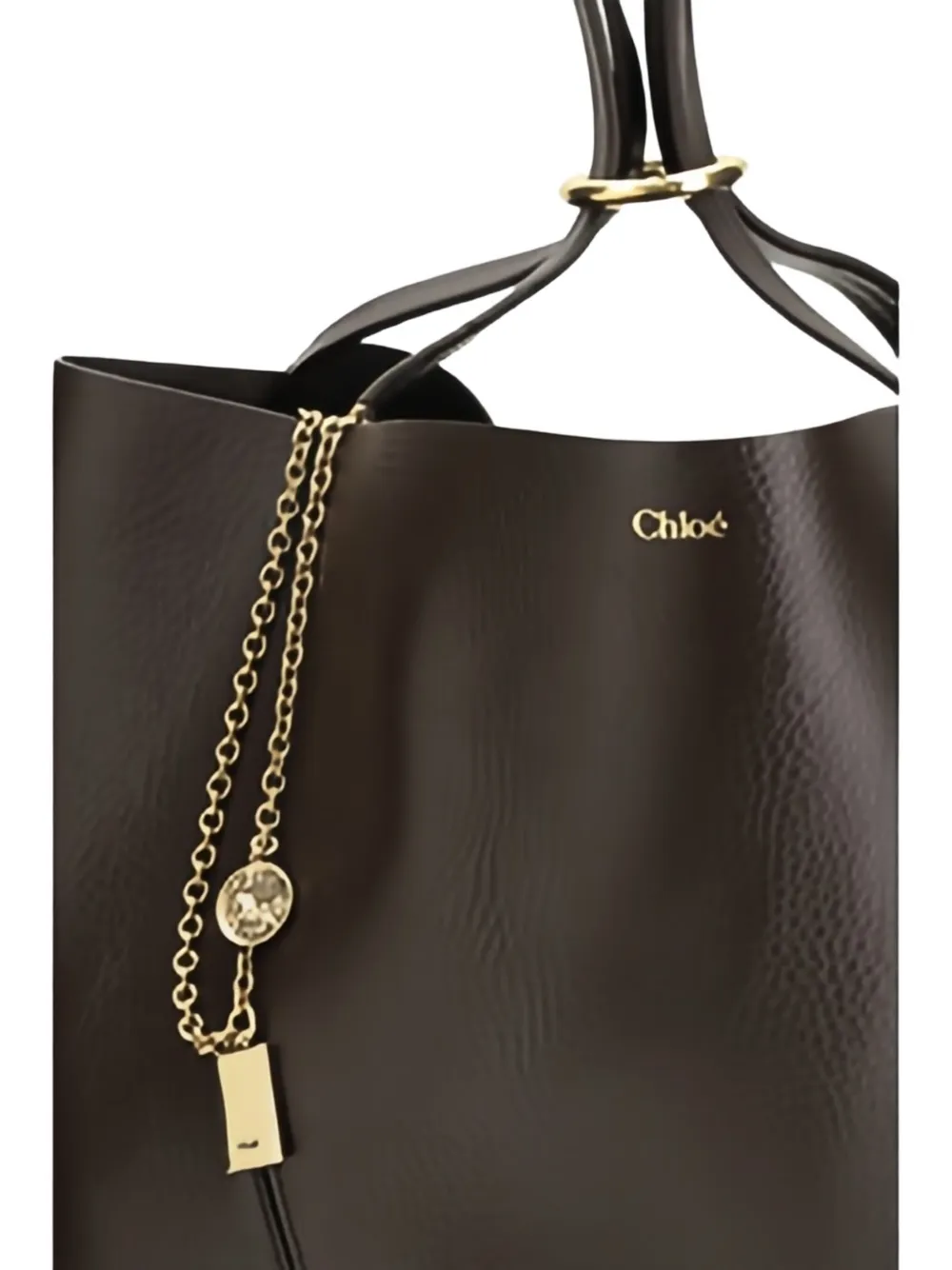 Chloé Maxi Chain-large Tote Bag In Brown