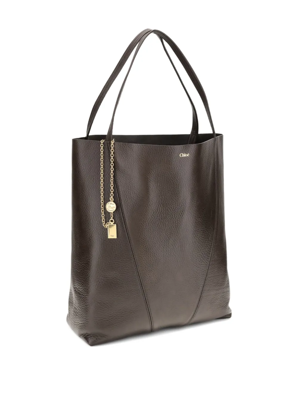 Chloé Maxi Chain-large Tote Bag In Brown