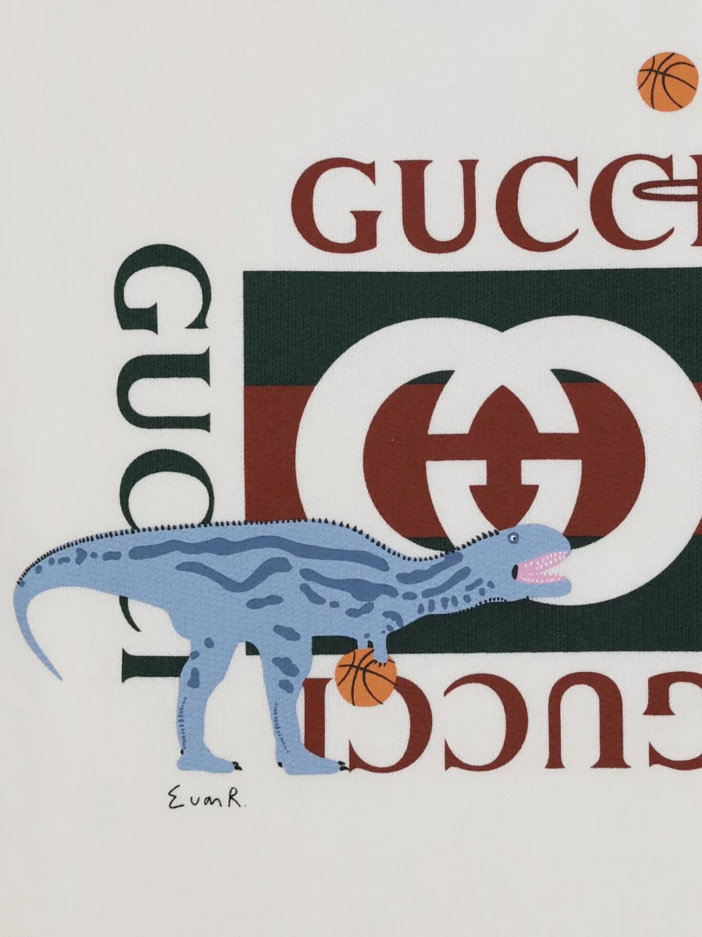 Gucci Kids Sweater met dinosaurus-logo Wit