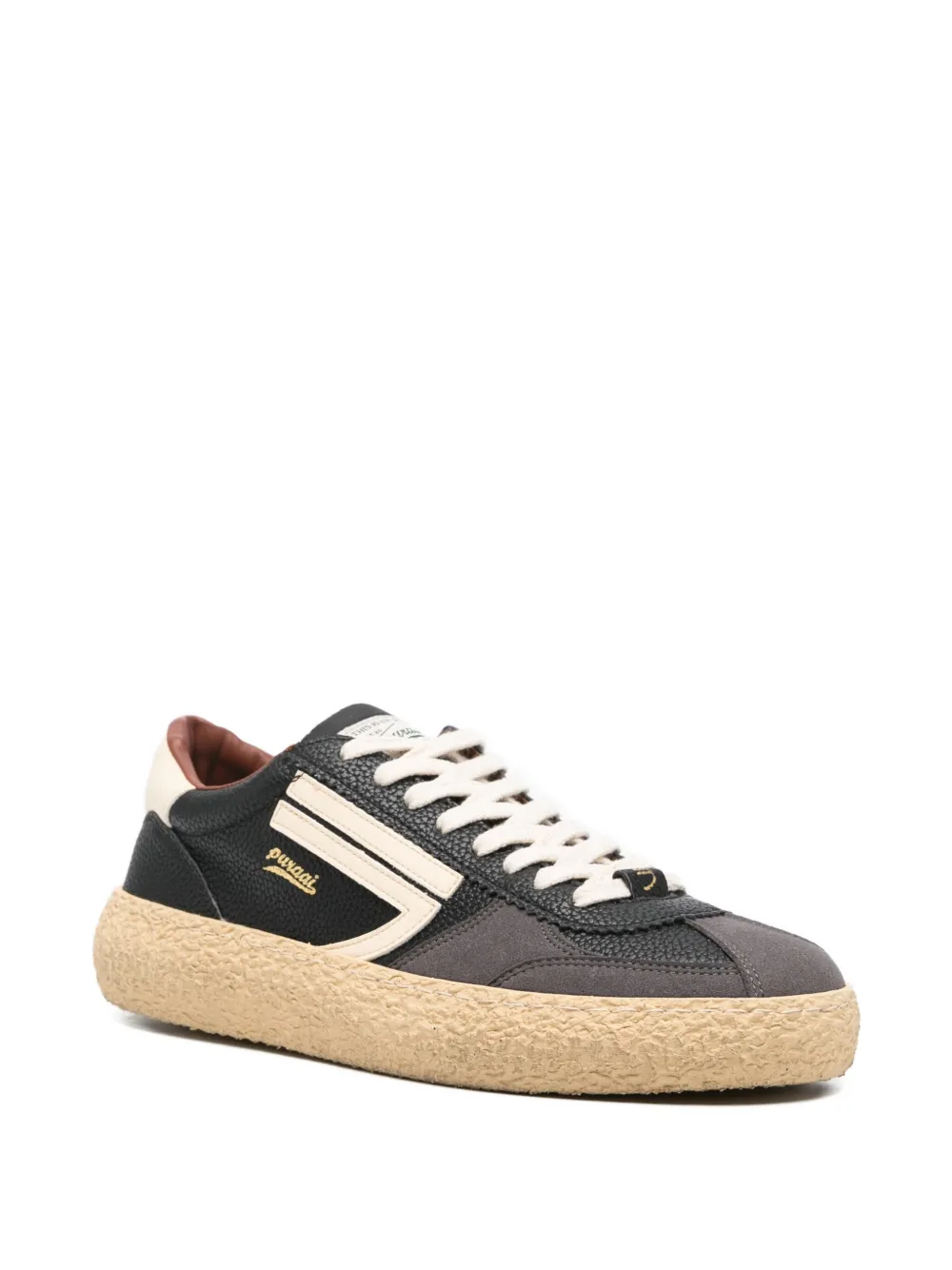 Puraai Polly lace-up sneakers Zwart