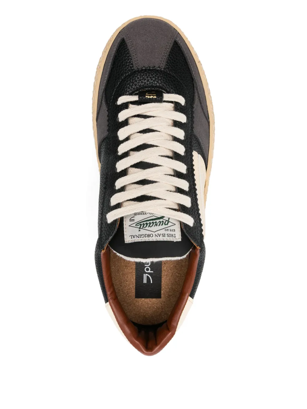 Puraai Polly lace-up sneakers Zwart