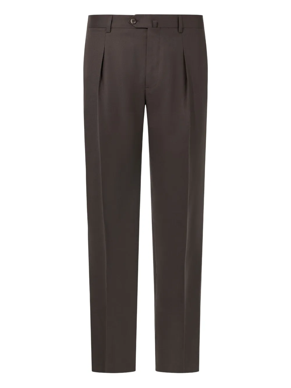 Boggi Milano pleated wool straight-leg trousers | Brown | Image 1