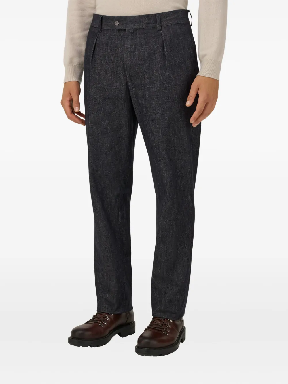 Boggi Milano Straight plooibroek met zijpijpen Zwart