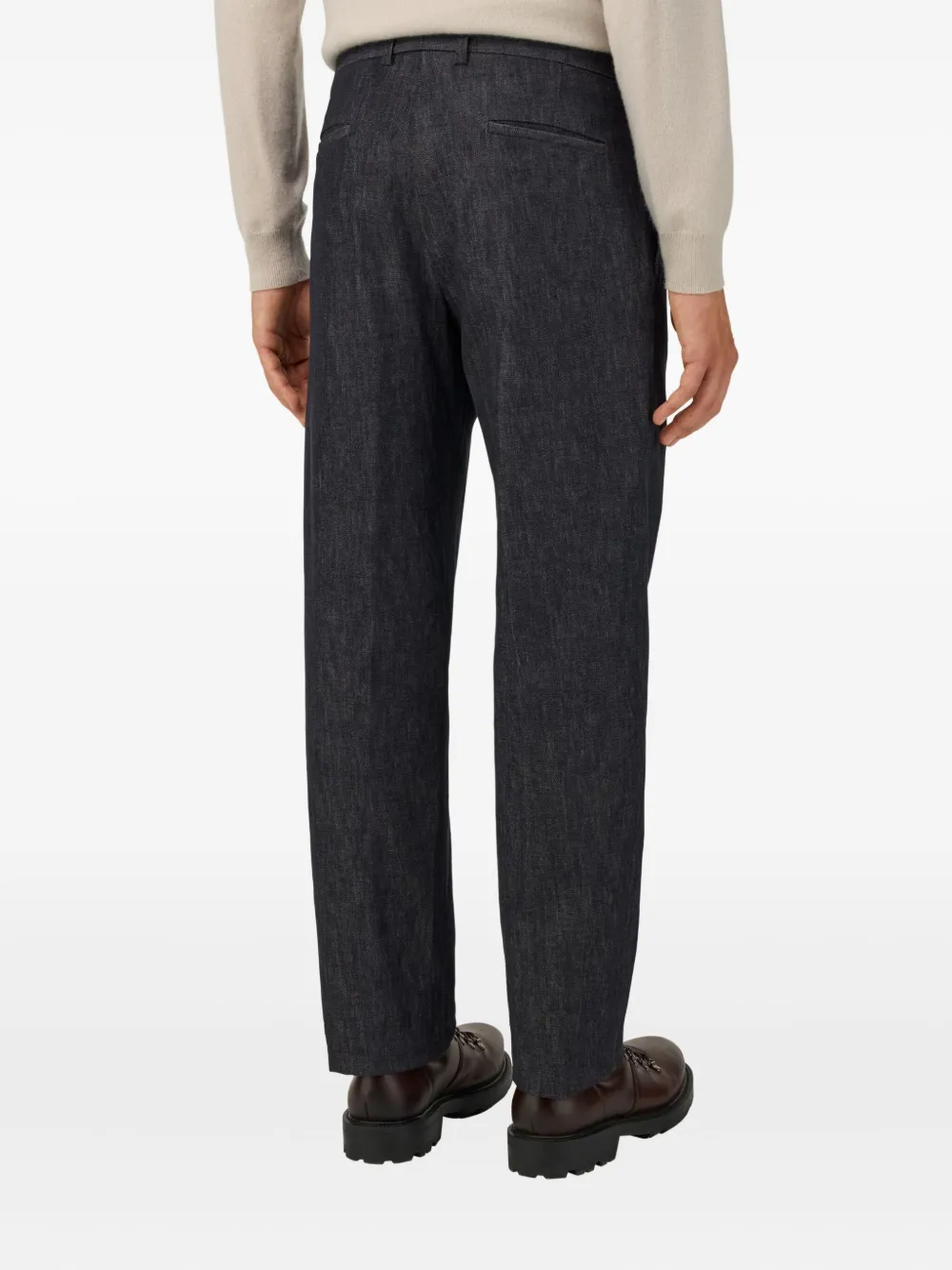 Boggi Milano Straight plooibroek met zijpijpen Zwart