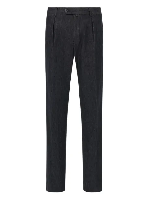 Boggi Milano pleated side-darts straight-leg trousers