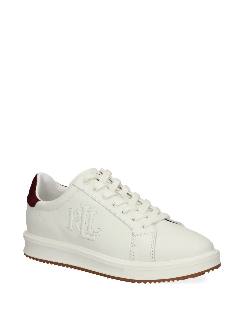 Lauren Ralph Lauren logo-embroidered suede sneakers - Wit